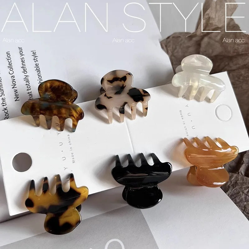 Mini Acetate Hair Claw Clips – Cute Crab Barrettes for Women