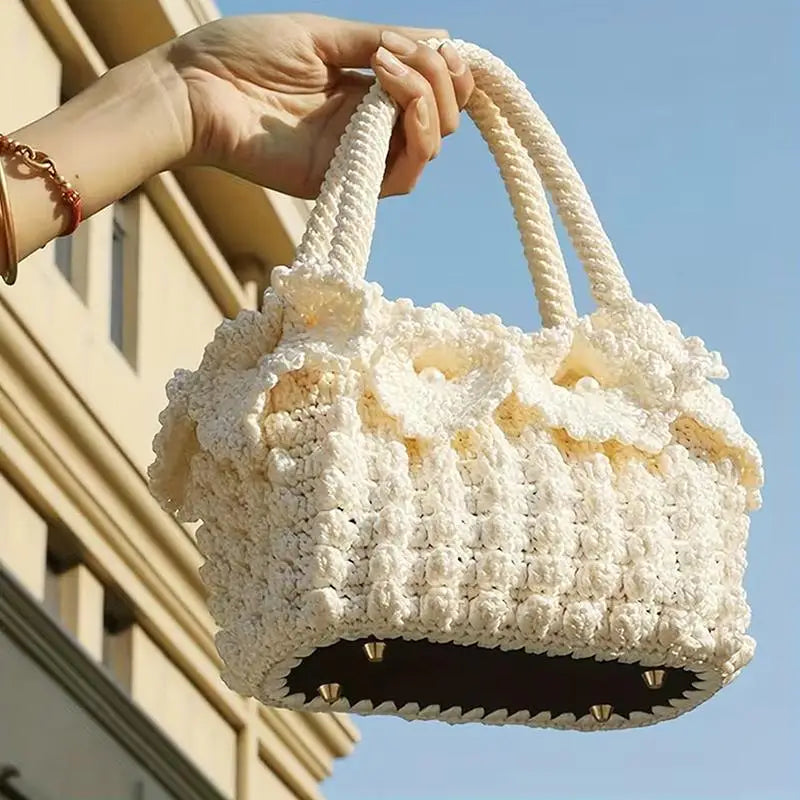 Woven Leather Bag Base 18x8cm | DIY Crochet Purse Bottom