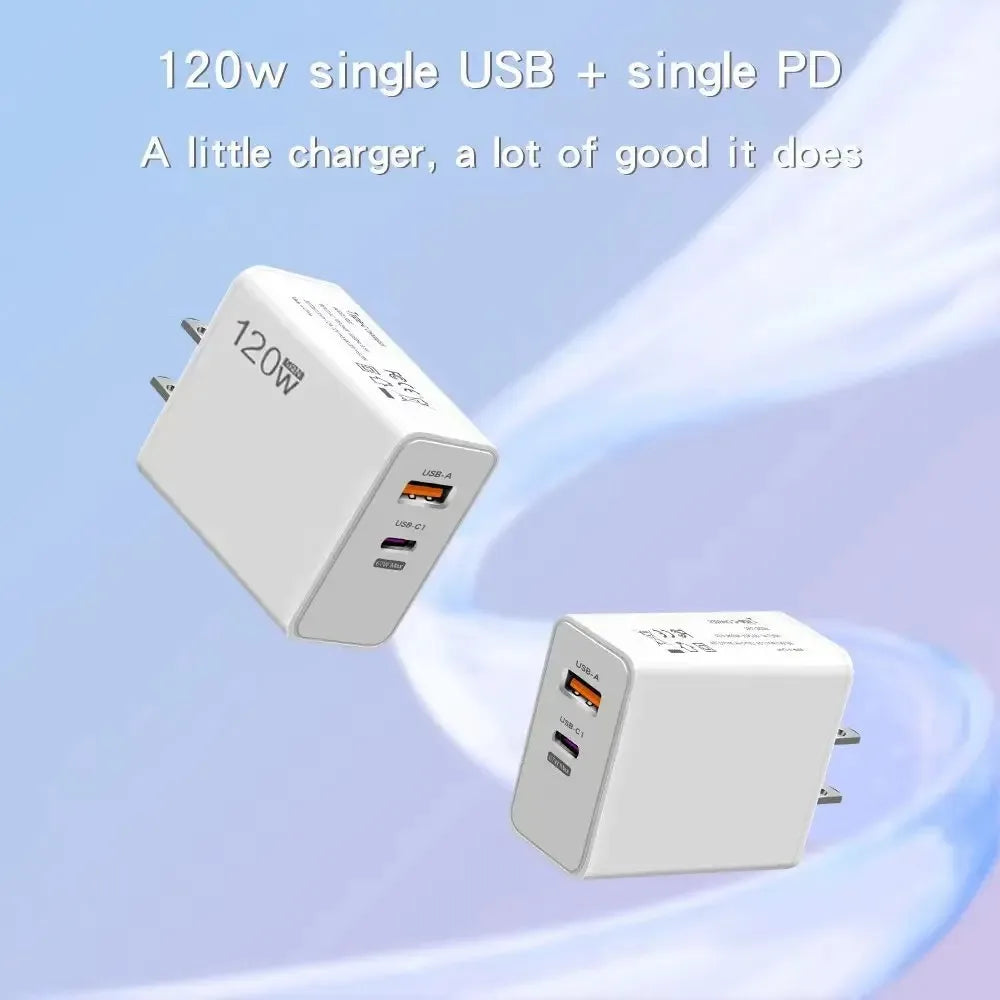 120W GaN USB-C PD Fast Charger | iPhone Samsung Multi-Port