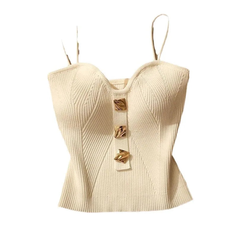 Women's Knit Bandeau Crop Camisole | Sleeveless Backless Top