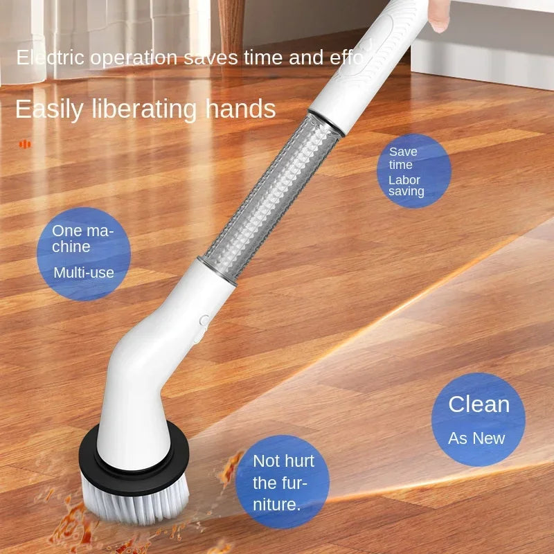 5-in-1 USB Electric Cleaning Brush – Kitchen & Bathroom Scrubber