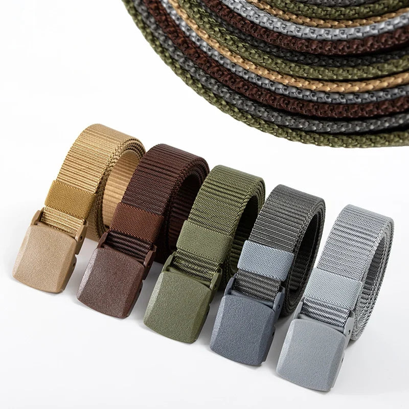 Unisex Nylon Tactical Belt – Non-Metal Buckle, Adjustable Fit