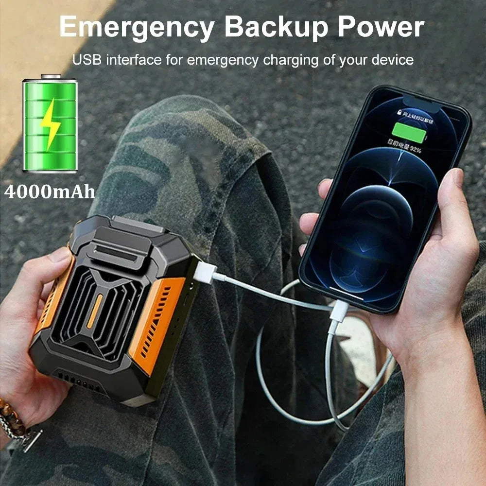 Portable Neck Fan 4000mAh USB Rechargeable | 3 Speeds & LED