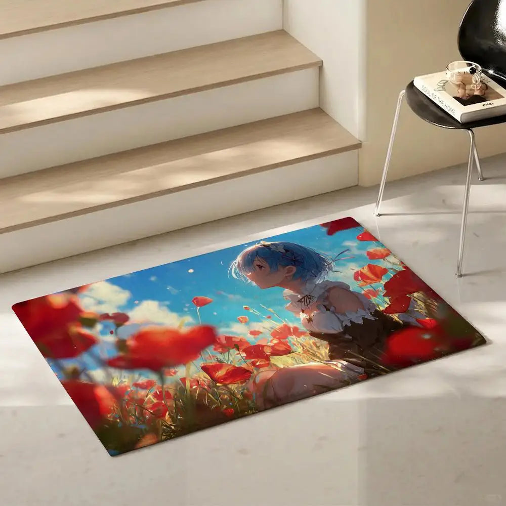 Re:Zero Flannel Floor Mat – Non-Slip Soft Plush Anime Rug