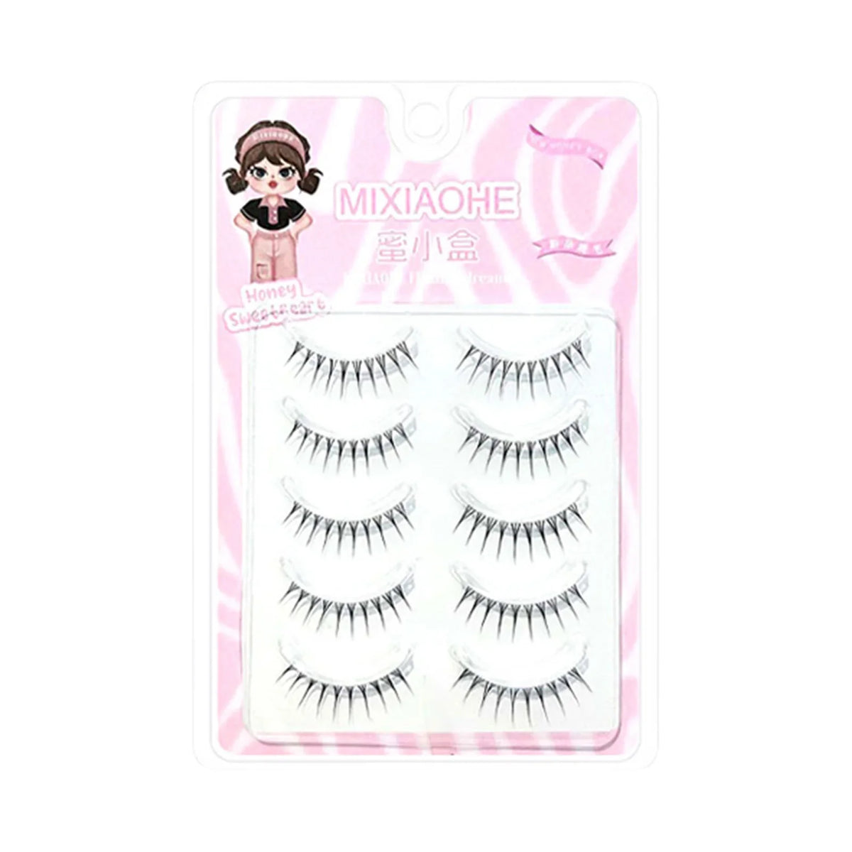 Korean Natural False Eyelashes 8-11mm K-Pop Strip Lashes 5 Pairs