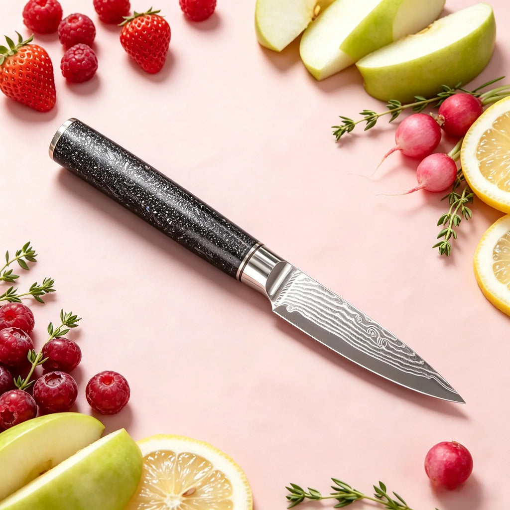 Damascus Steel 67-Layer Paring Knife – Sharp Kitchen Chef Knife