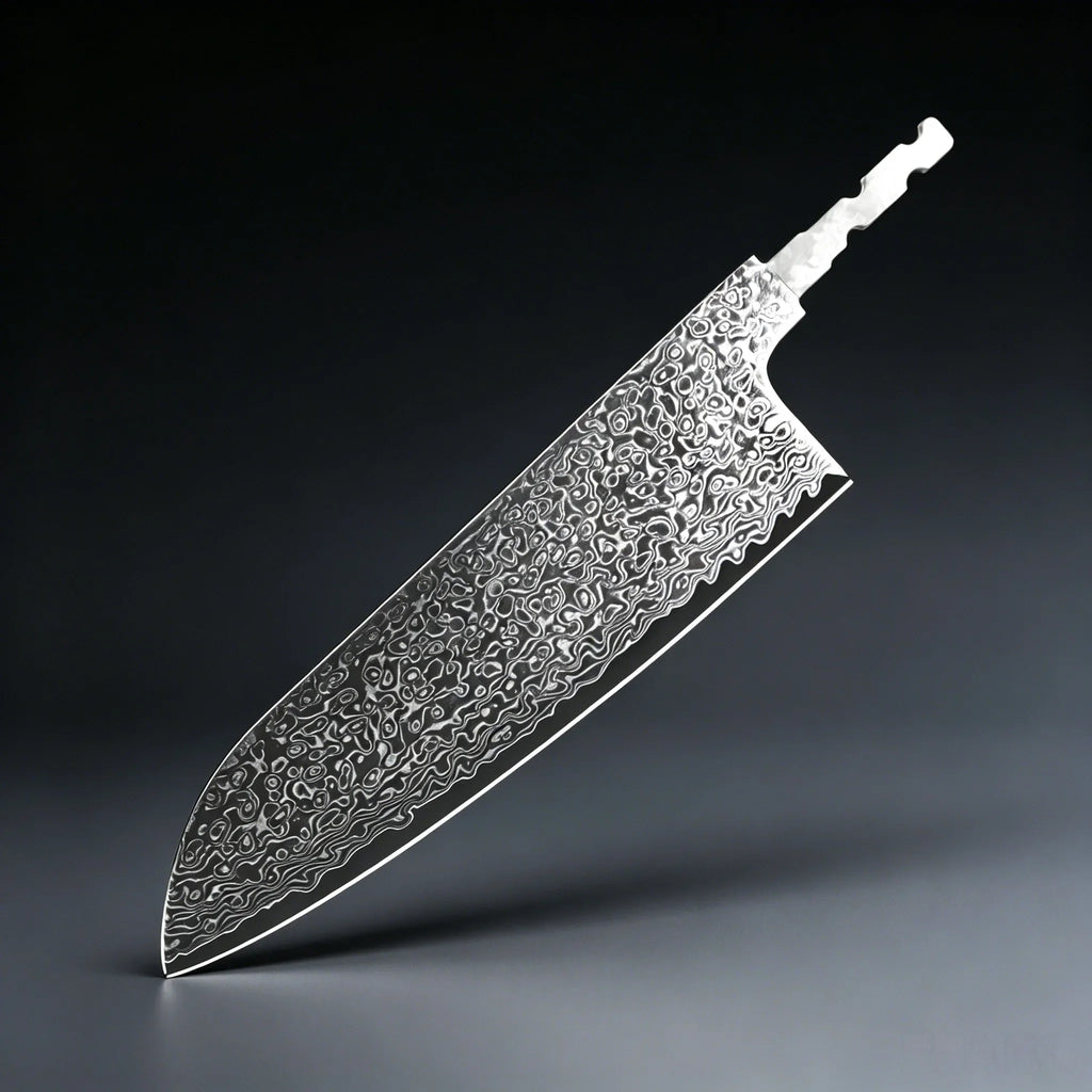 Hand Forged Damascus Steel Chef Knife Blade – 21.8cm