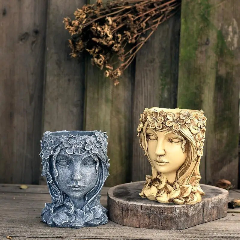 Goddess Statue Flower Pot – Resin Succulent Planter & Vase