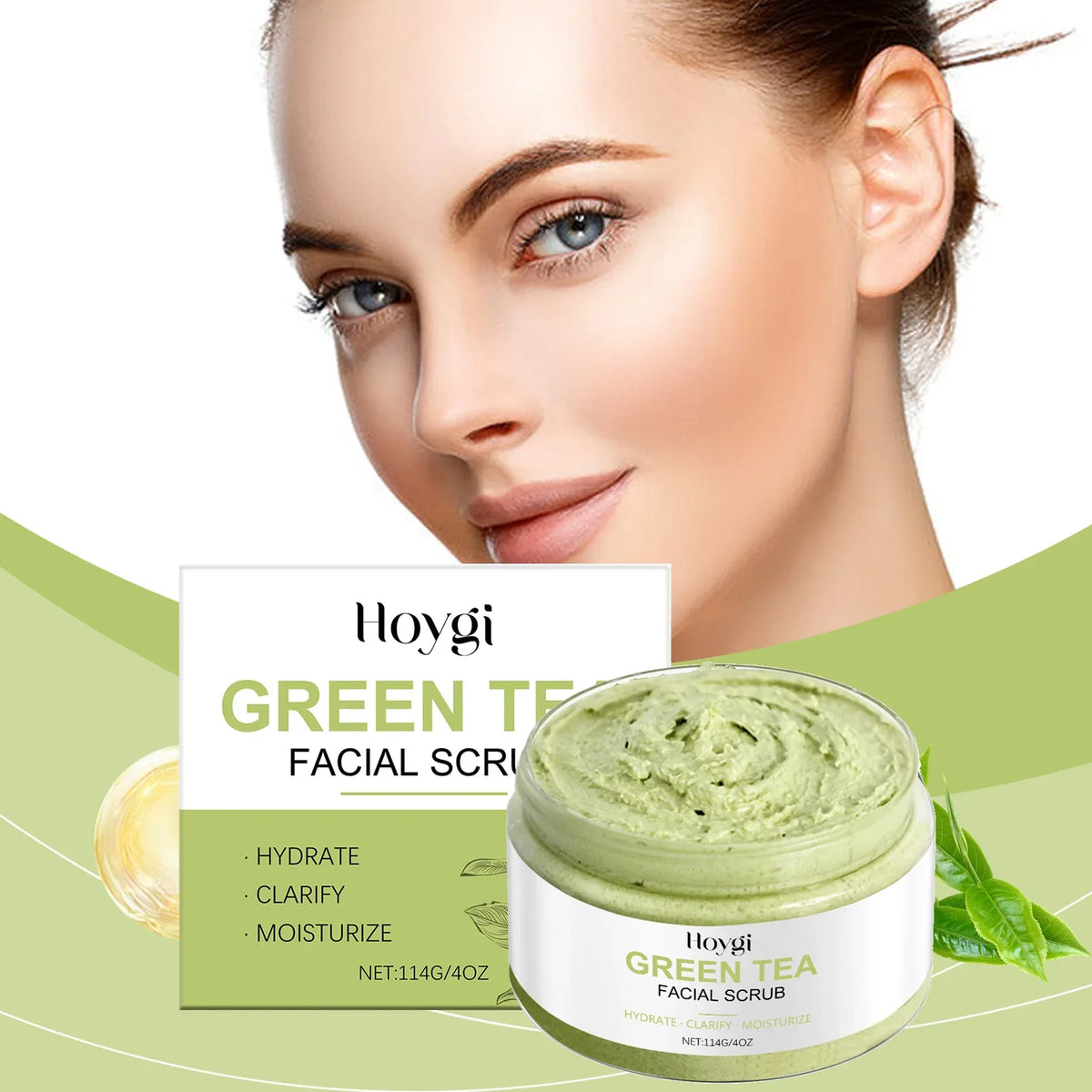 Hoygi Green Tea Facial Scrub – Pore Cleansing Exfoliator