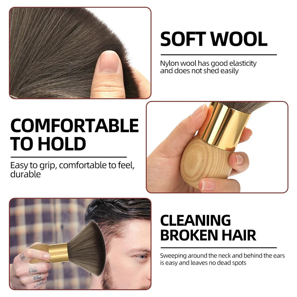 Professional Barber Neck Brush – Soft Hair Sweeping Tool