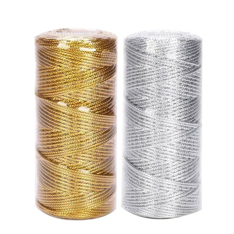 1.5mm Gold & Silver Metallic Macrame Cord – 100M Craft Rope