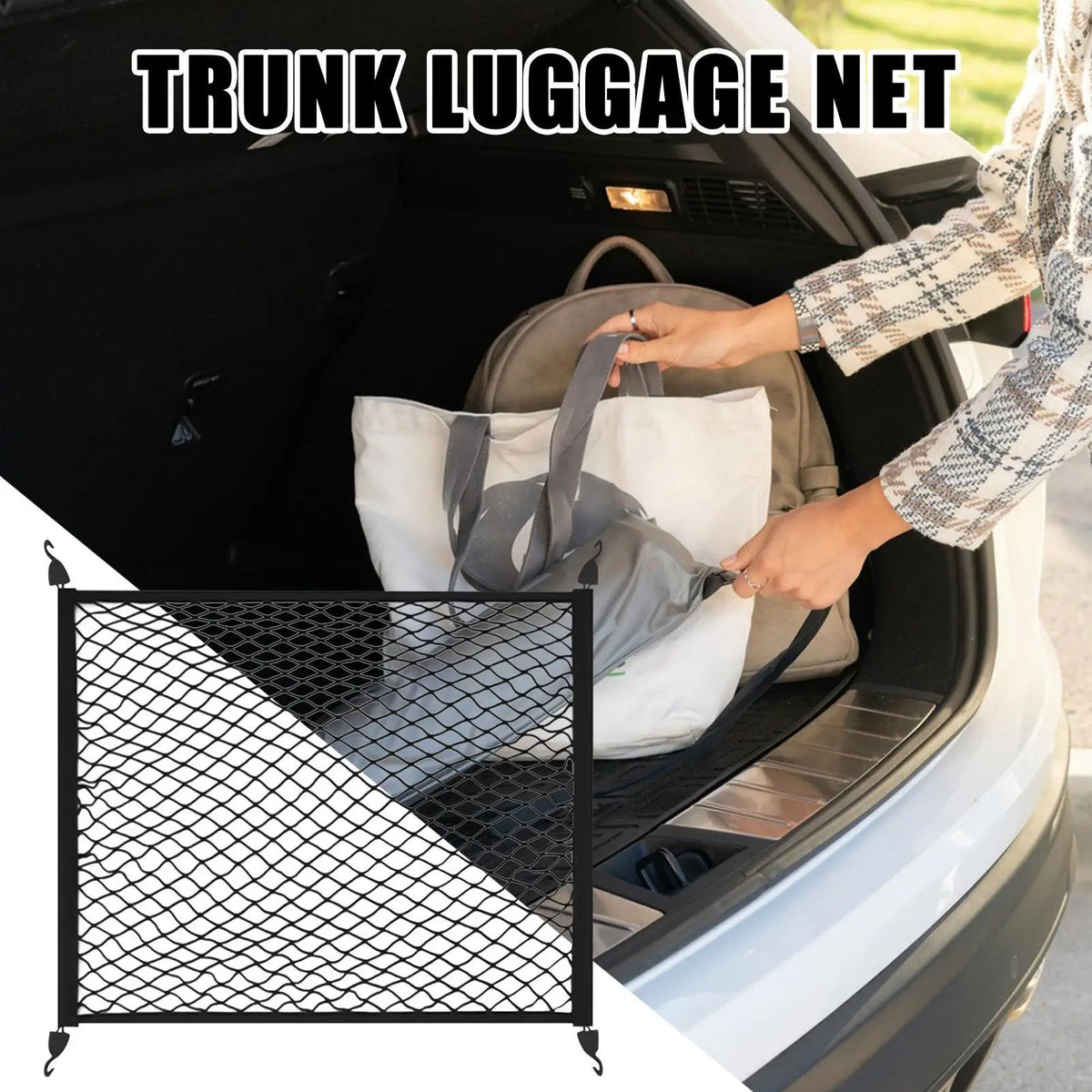 Trunk Net Vehicle Luggage Mesh Elastic Anti-slip Car Storage Tools