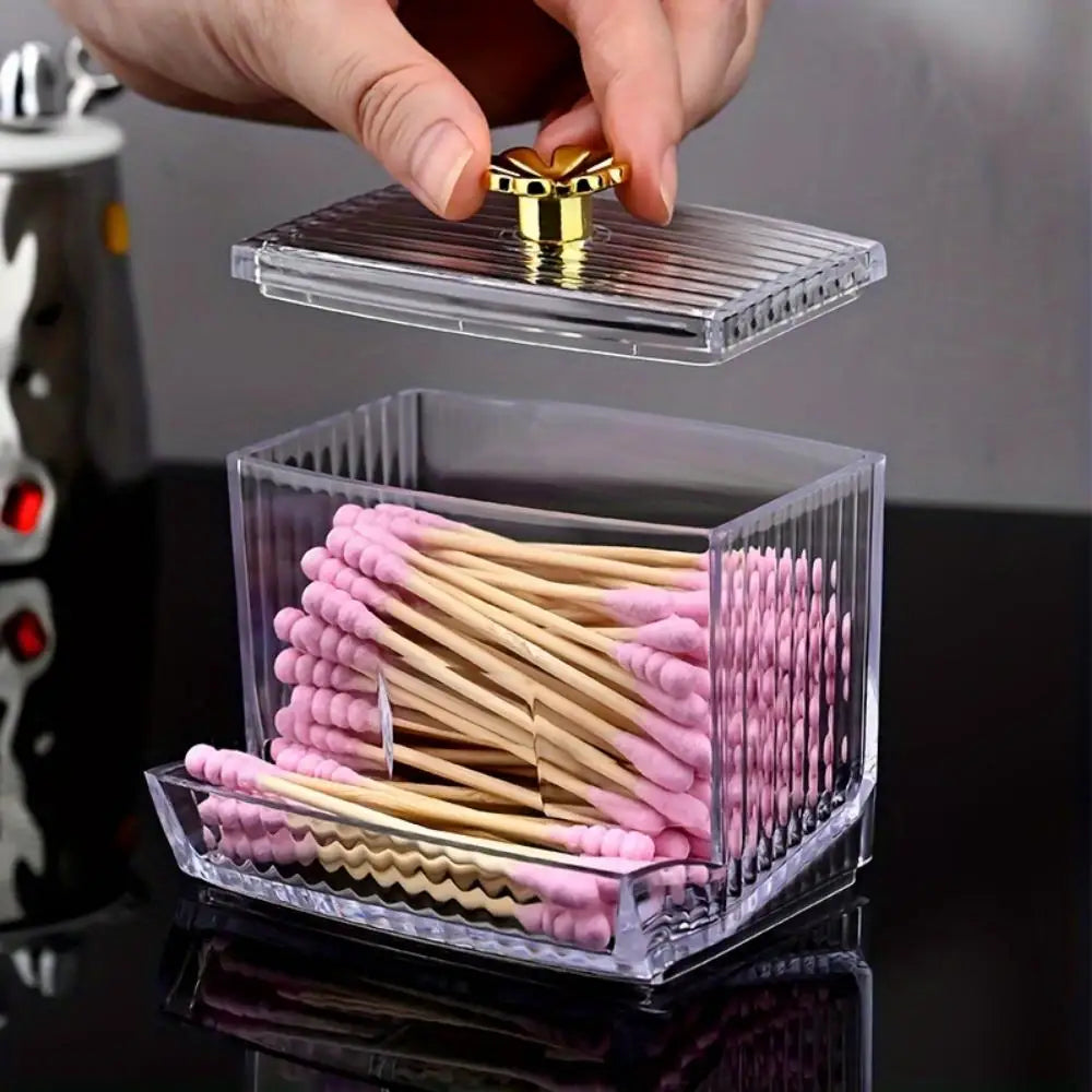 Dispenser Swab Clear Plastic Apothecary Jar Bathroom Canister Storage