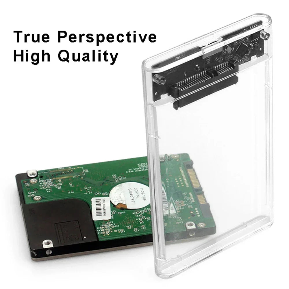 Hard Drive Enclosure USB 3 0 C SATA III Clear External Case SSD HDD