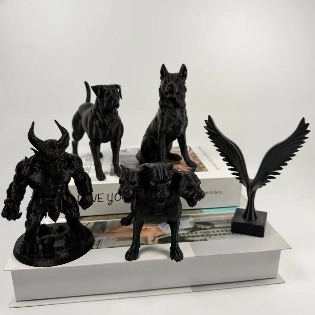 3D Print Creative Black Statue Ornament Werewolf Horse Cat Griffin
