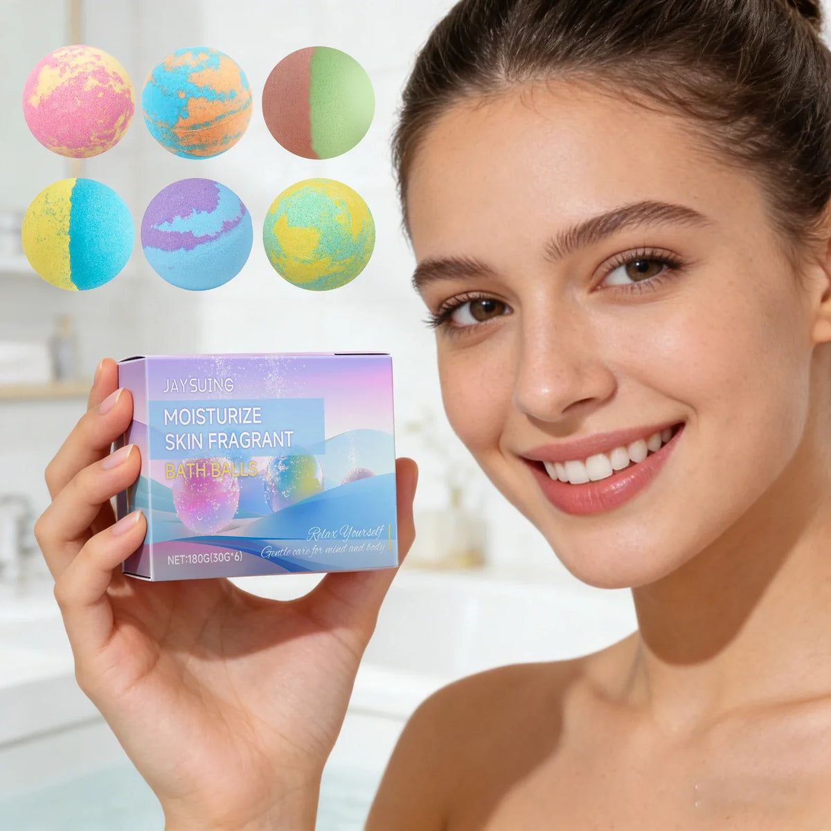 Aromatherapy Bath Bombs 6-Pack – Moisturizing & Relaxing