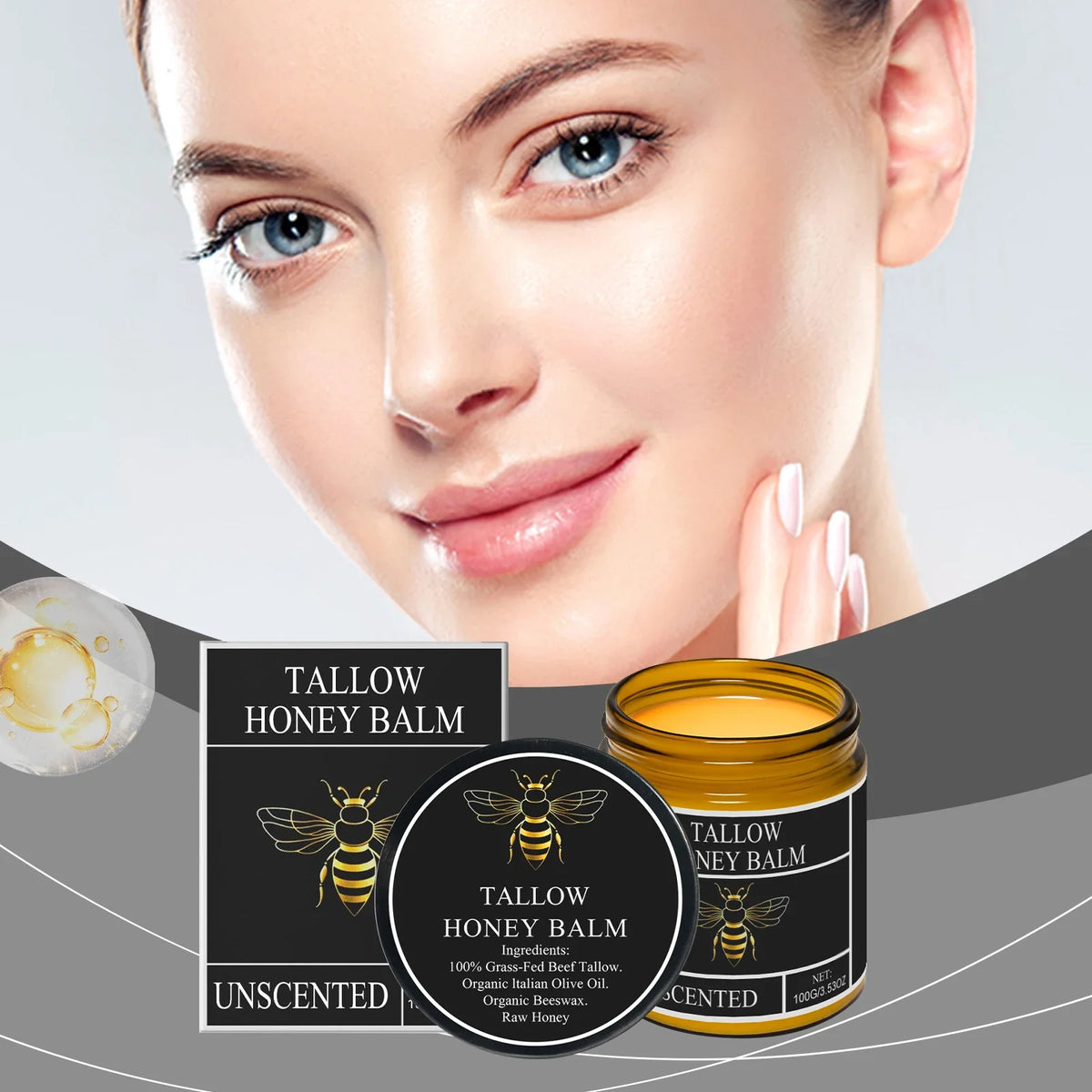 Honey & Beef Tallow Body Cream | Deep Moisture Lavender Citrus