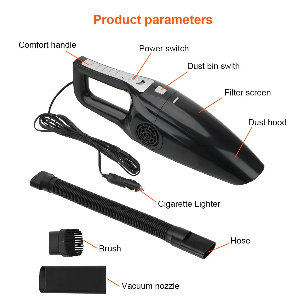 12V 120W Wet & Dry Car Vacuum Cleaner – Handheld Portable