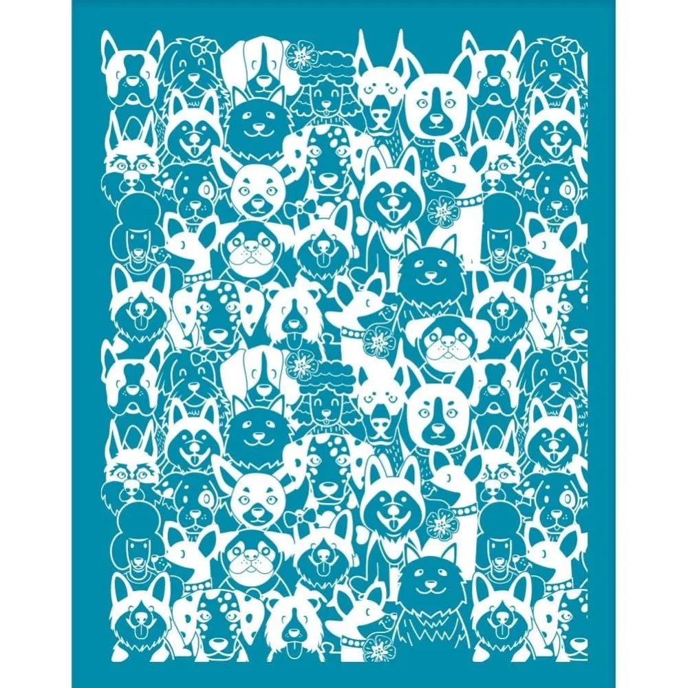 Dog Pattern Clay Silk Screen Stencil – 4×5" Reusable Mesh