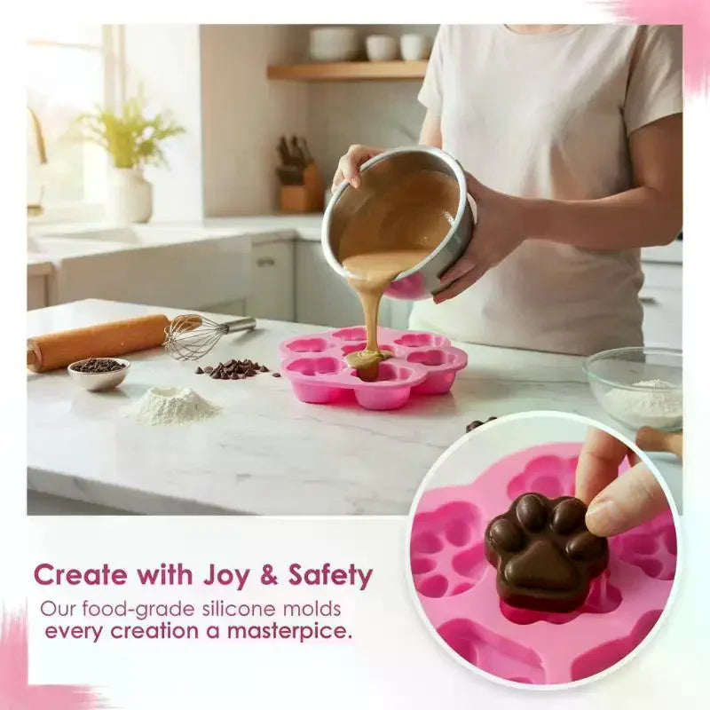 Cute Pet Paw Silicone Mold – DIY Candle Soap Chocolate Baking