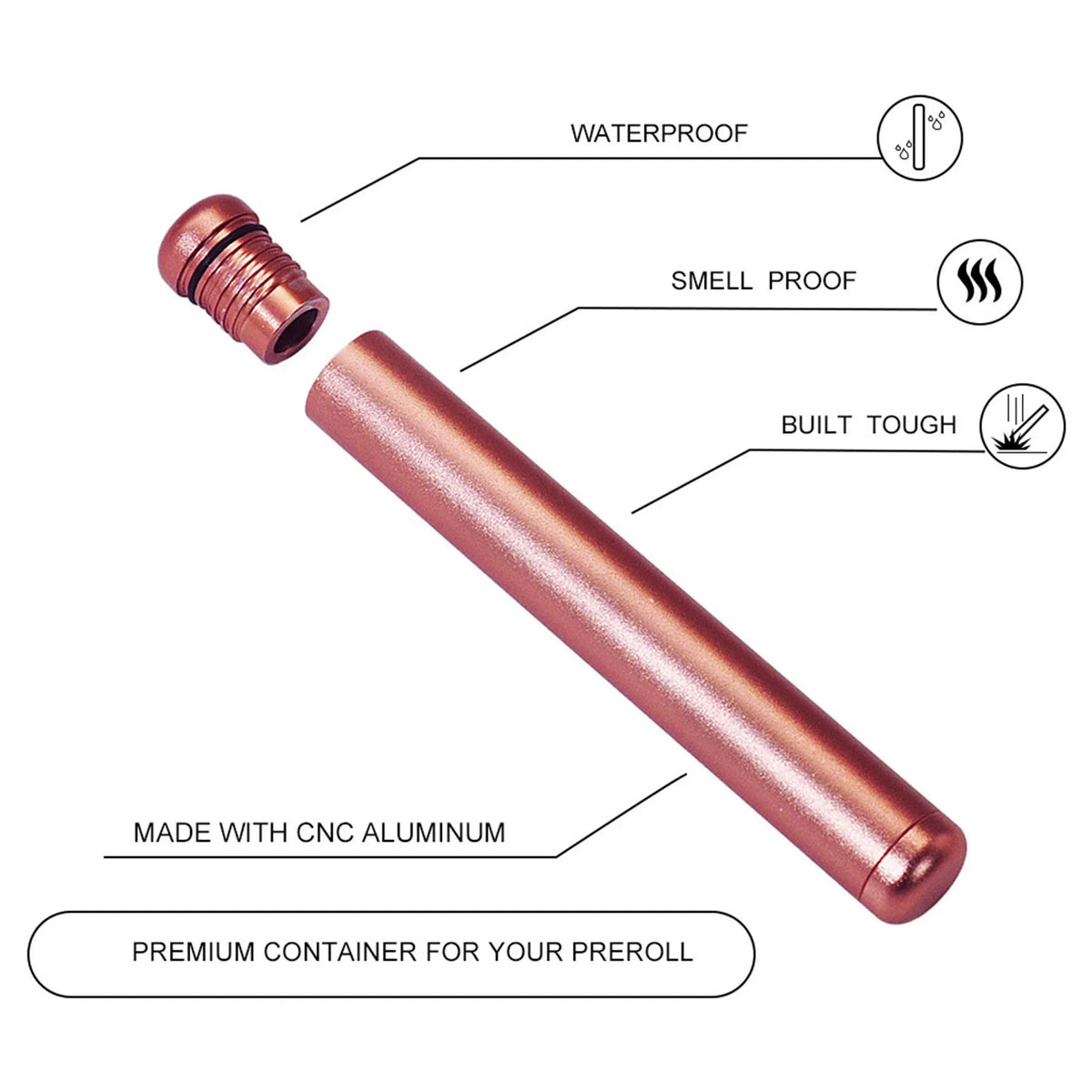 Aluminum Waterproof Airtight Storage Tube | Travel Carry