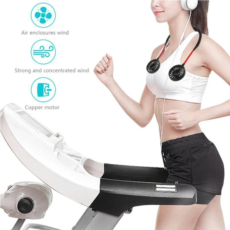 ROFAELEC Wearable Neck Fan – Hands-Free USB Rechargeable Cooling