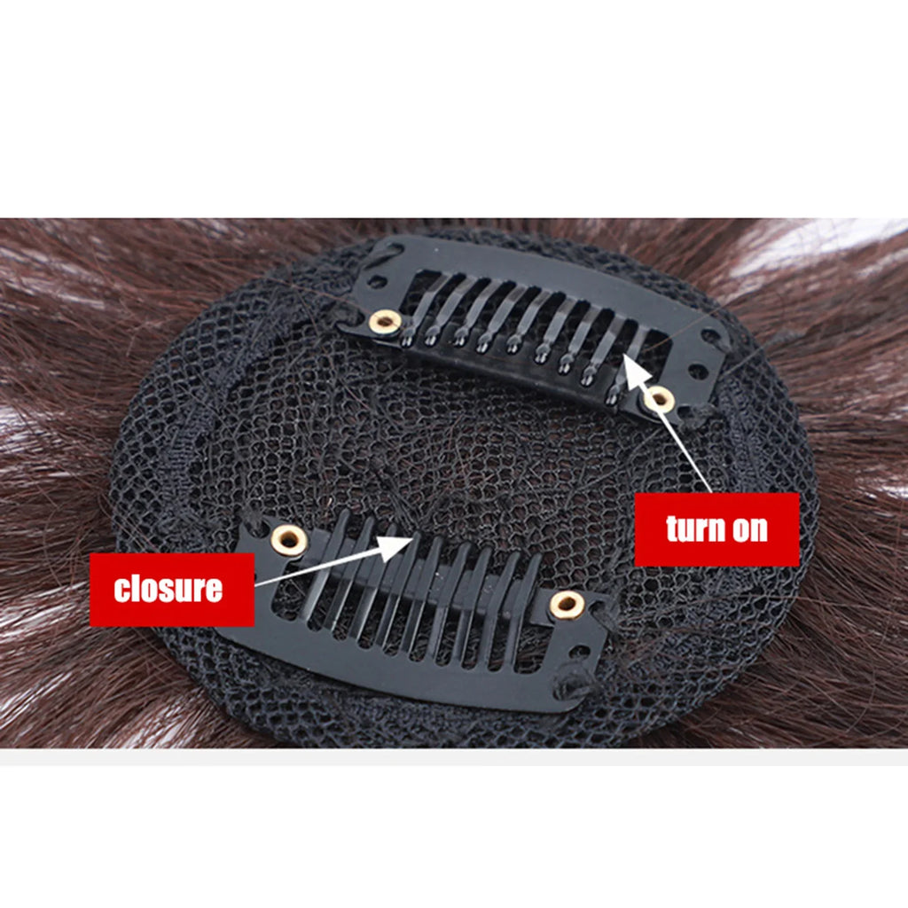 Women's Mono Hair Topper Clip-In Hairpiece for Crown Coverage