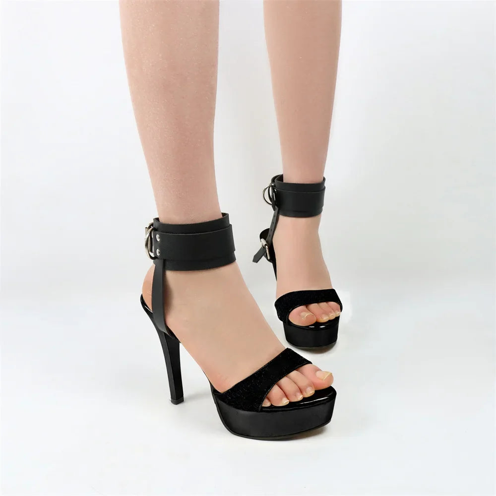 Ankle Belt Black Safety Chain Buckle Y2K Punk Women's Fashion