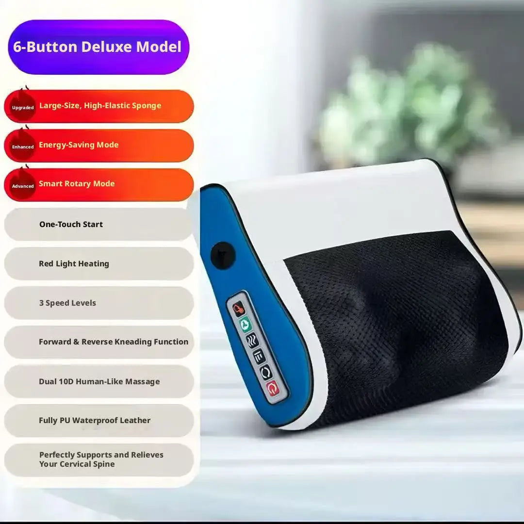 Cervical Kneading Massage Pillow – Neck, Shoulder & Back