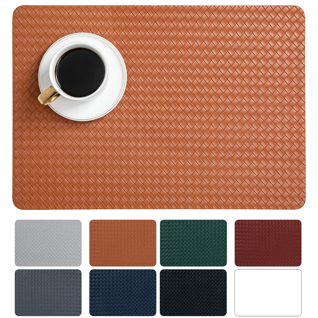 Nordic-style Double-sided Woven Leather Placemats Table Heat