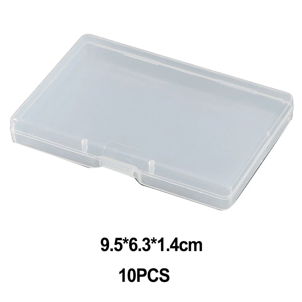 10-Pack Clear PP Plastic Rectangular Flat Storage Boxes