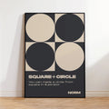 Modern Minimalist Square & Circle Canvas Wall Art Print