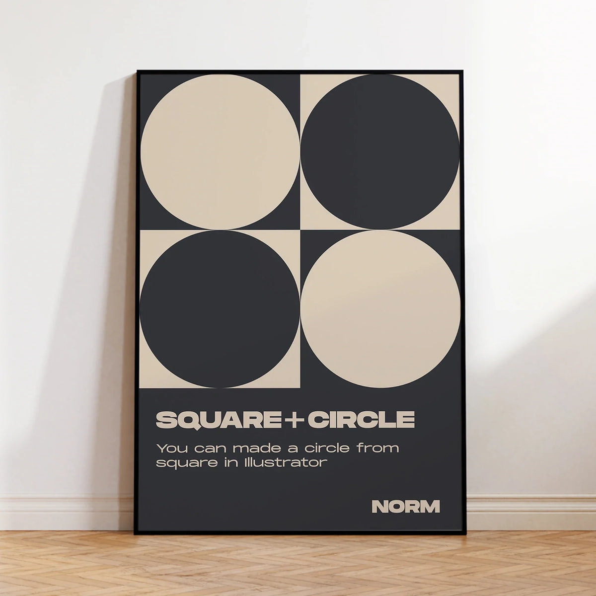 Modern Minimalist Square & Circle Canvas Wall Art Print
