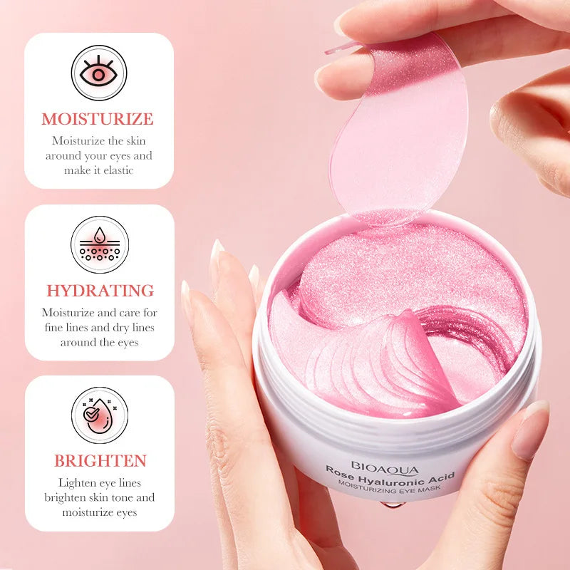 BIOAQUA Rose Hyaluronic Acid Eye Masks – 60 Patches Dark Circles