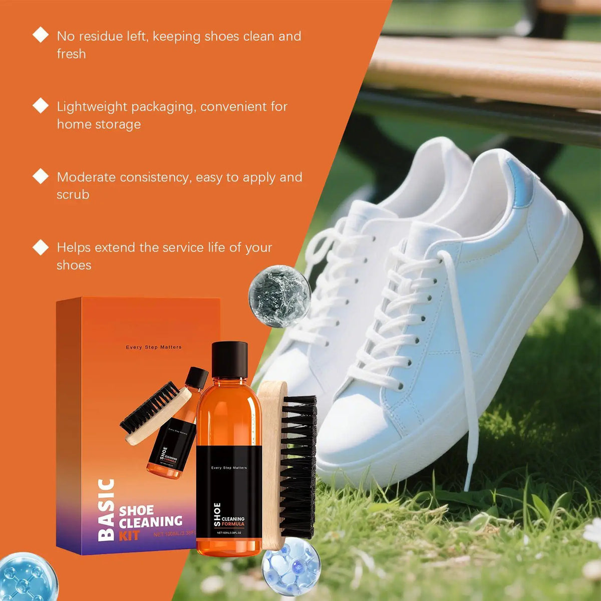 Shoe Cleaning Kit 100ml – Stain Remover & Brush for Sneakers