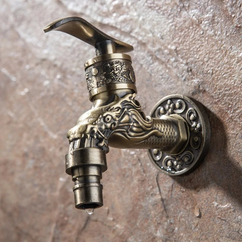 Antique Bronze Wall Mount Bibcock – Zinc Alloy Garden Faucet