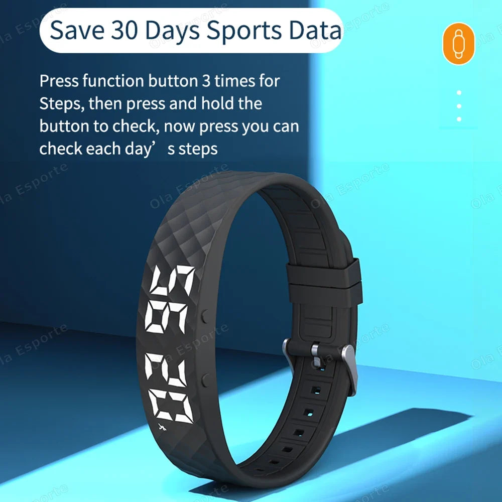 2026 LED Digital Smart Bracelet Monitor Vibration Alarm Wristband