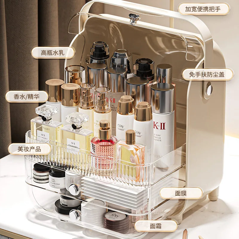 6-Layer Dustproof Desktop Organizer with Drawers | Makeup Storage
