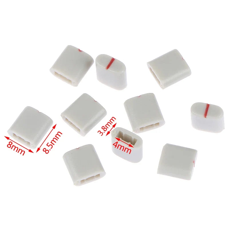 Equalizer Potentiometer Fader Cap Hole Gray Red Plastic Handle