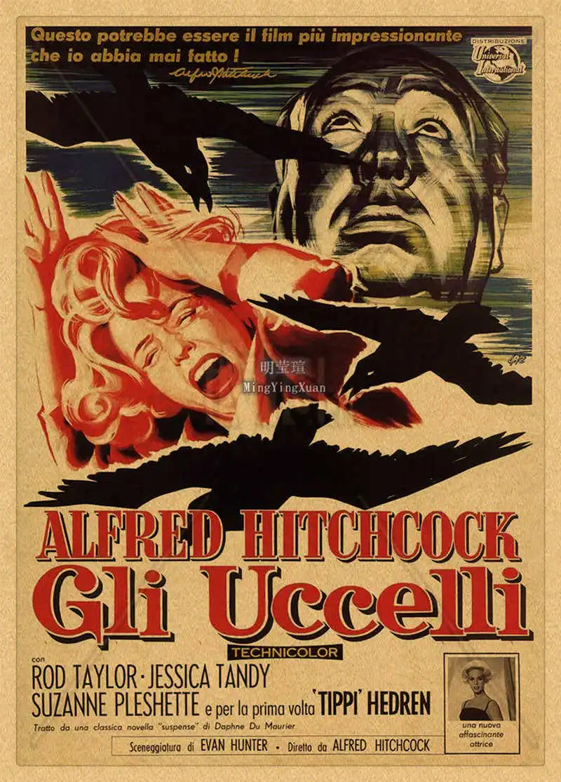 Alfred Hitchcock Retro Vintage Movie Poster | Wall Art Print