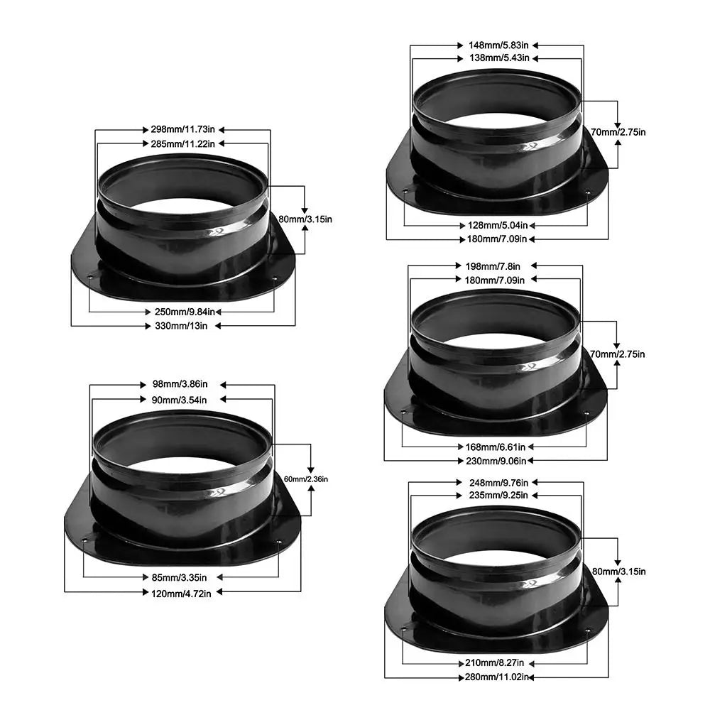 Plastic Vent Pipe Adapter Flange Connector Wall-mounted Square Round