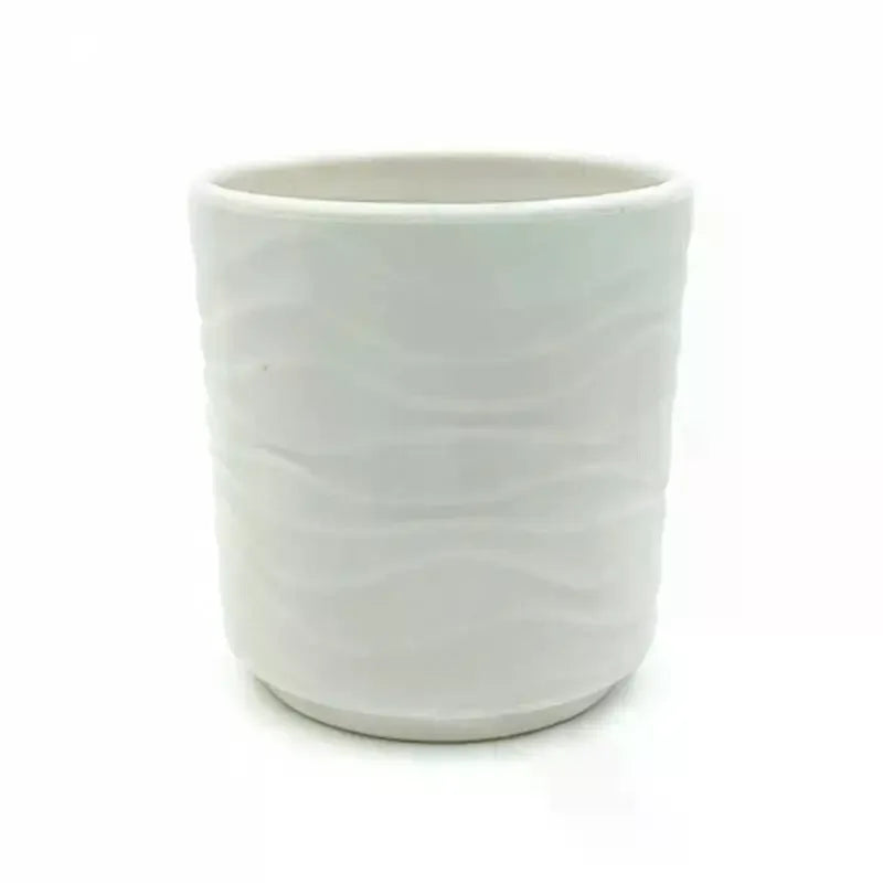 Wave Faux Ceramic Flower Pots for Indoor Plants – Set of 2