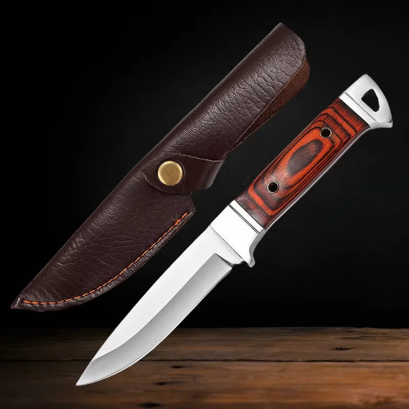 Fixed Blade Camping Knife – 4Cr13 Steel & Wood Handle