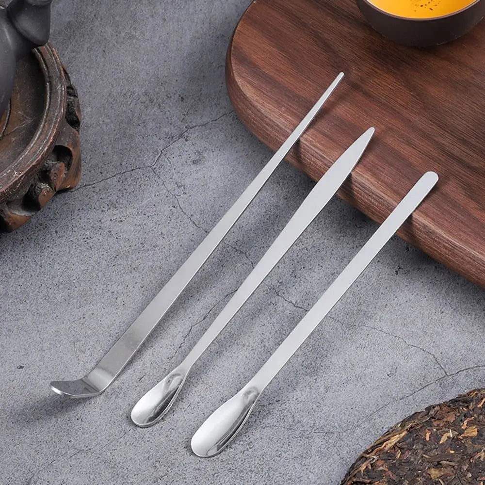 Stainless Steel Tea Sticks Japanese Traditional Leaf Scoops Spatula