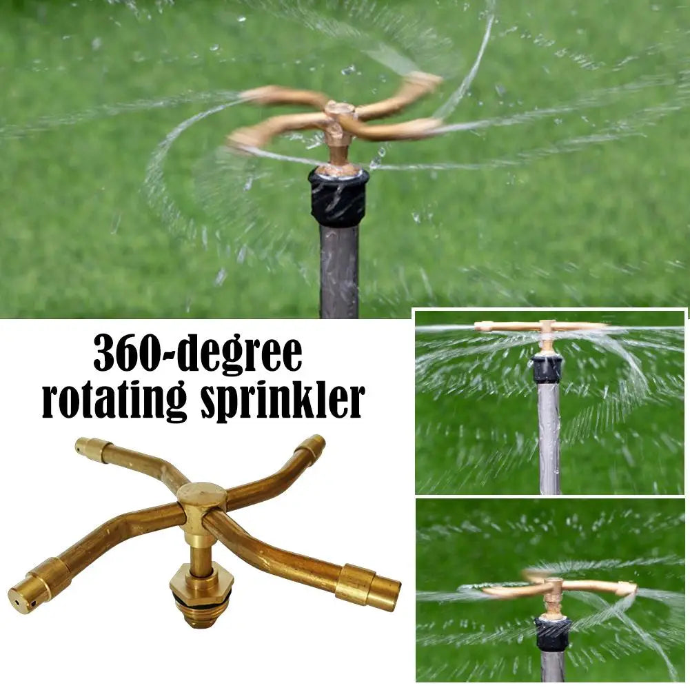 360 Rotating Brass Nozzle 2 3 4 Arms Sprinkler Head Garden Lawn