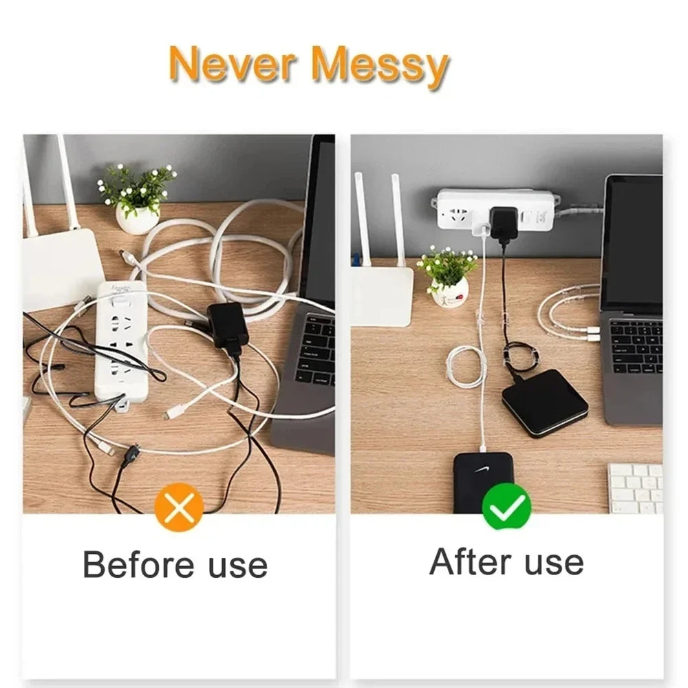 Desktop Cable Organizer Clips | Cord & Wire Manager