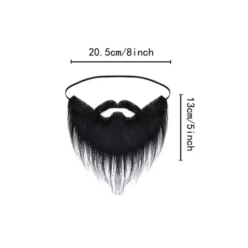 Fake Beard Party Halloween Santa Claus Big White Long Hair Black