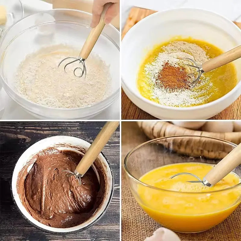 Danish Dough Whisk – Stainless Steel Bread & Pastry Mixer