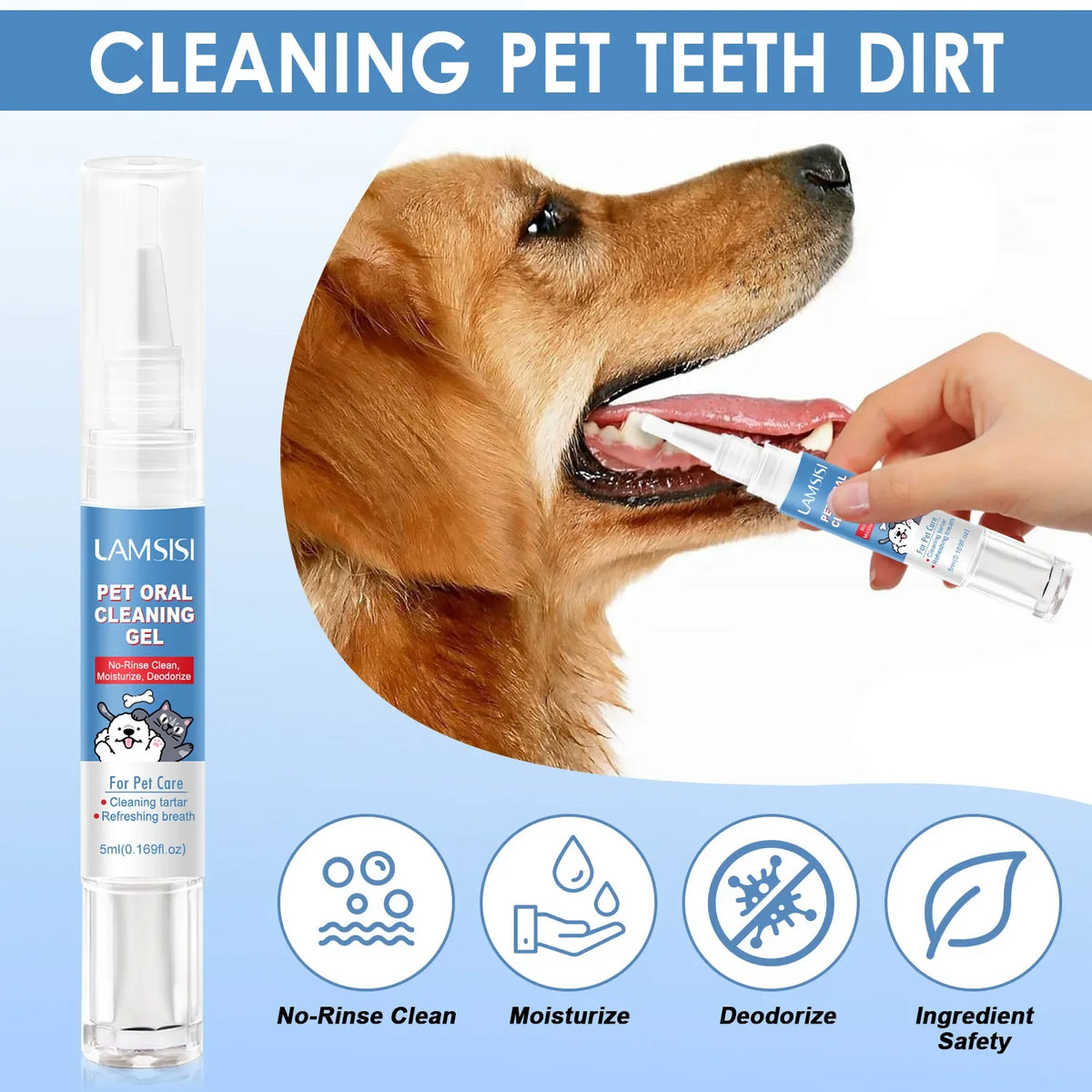 Pet Dental Cleaner Pen – Rotating Gel Tartar Remover 5ml