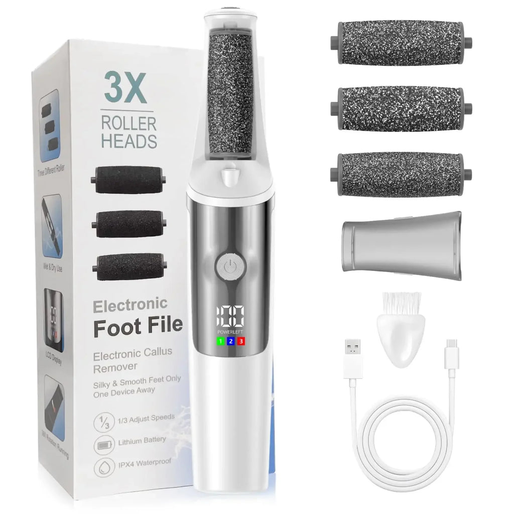 Electric Foot Callus Remover – Rechargeable Portable Foot File Kit